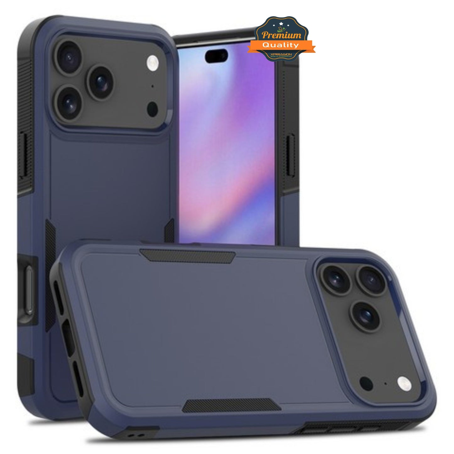 For Apple iPhone 17 Pro Max Rugged Heavy-Duty Dual Layer Military-Grade, Rubber TPU Defender, Hybrid Shockproof Case Cover