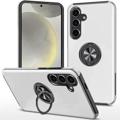 For Apple iPhone 16e Hybrid 360 Degree Rotatable Metal Invisible Ring Stand Holder Slim Fit Magnetic Car Mount Shockproof Case Cover