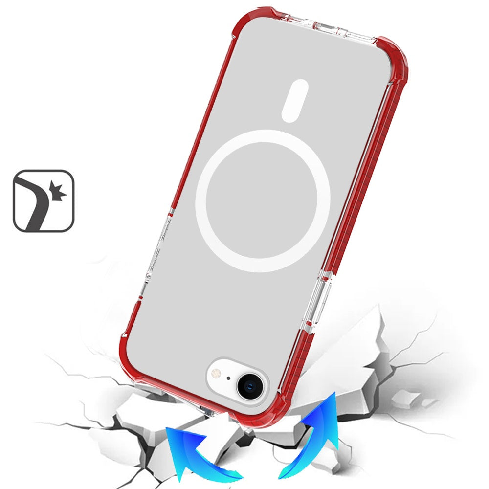 For Apple iPhone 16e Magnetic Acrylic Case Transparent Back, Rugged Colorful Frame, Shockproof Hybrid, MagSafe Compatible Case Cover