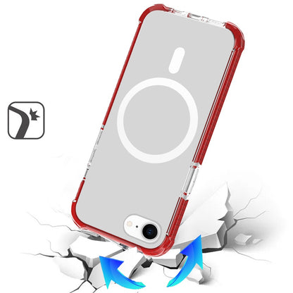 For Apple iPhone 16e Magnetic Acrylic Case Transparent Back, Rugged Colorful Frame, Shockproof Hybrid, MagSafe Compatible Case Cover