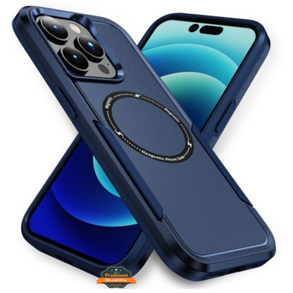 For Apple iPhone 16 Pro (6.3") Heavy Duty Rugged & Dual-Layer Protection with Magnetic Circle Compatible with Magsafe Shockproof Case Cover