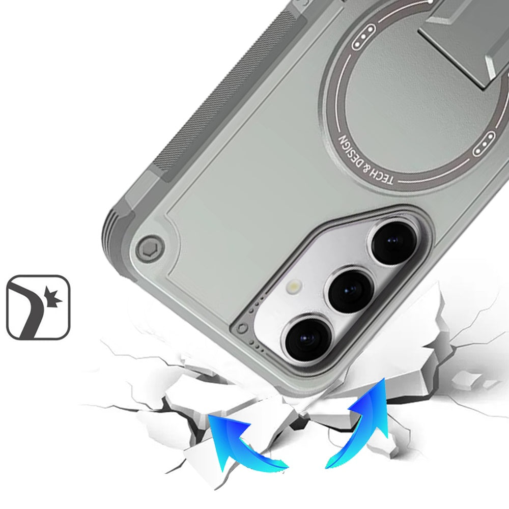 Shockproof Samsung Galaxy S25/S24 Magnetic Hybrid Case with Kickstand - Durable Cover