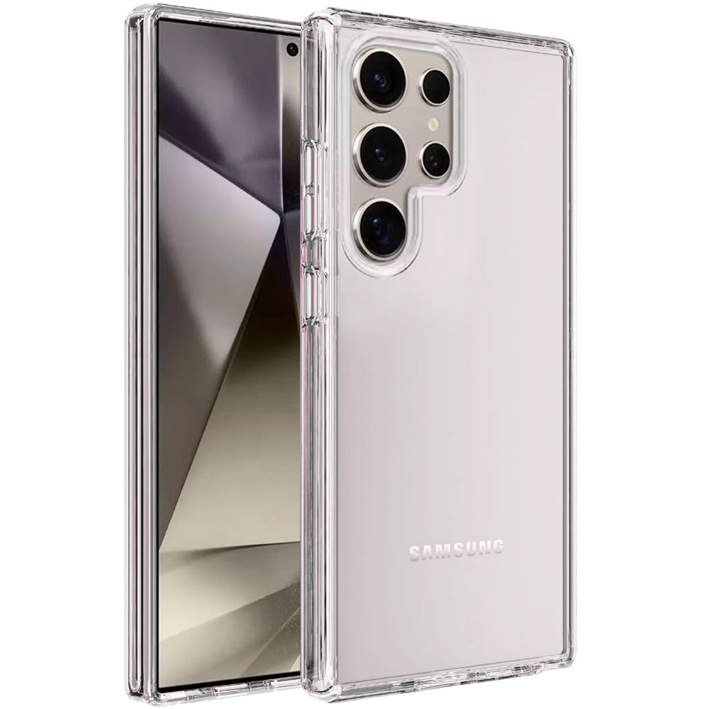 For Samsung Galaxy S25 Ultra Transparent Shock Absorption PC + TPU Rubber Gel Thick 3mm Hybrid Silicone Slim Fit Back Case Cover
