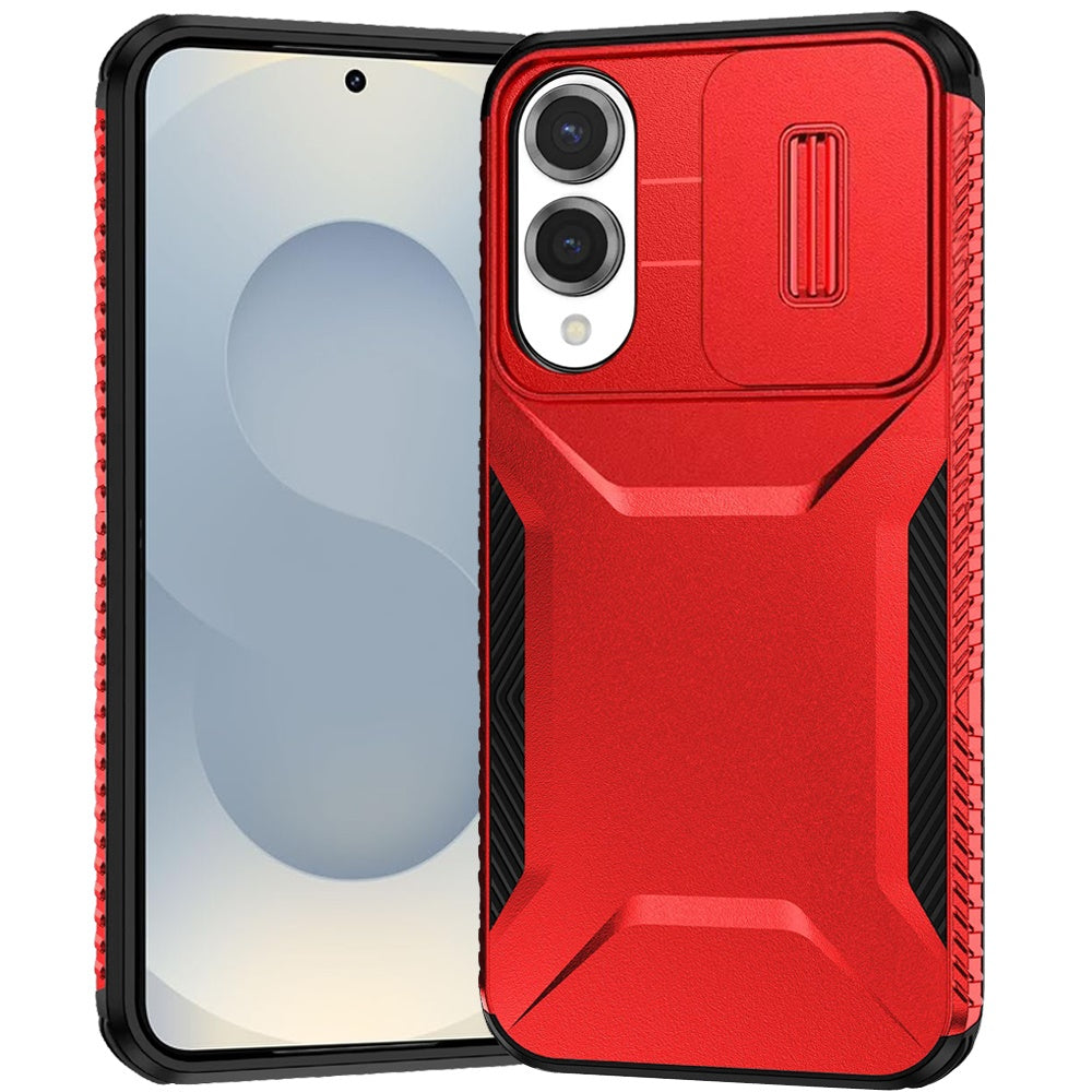 For Samsung Galaxy S25 EDGE Slim Fit Shockproof Hybrid with Slide Camera Window Covering, Rugged Tpu Silicone Hard PC Bumper Case Cover