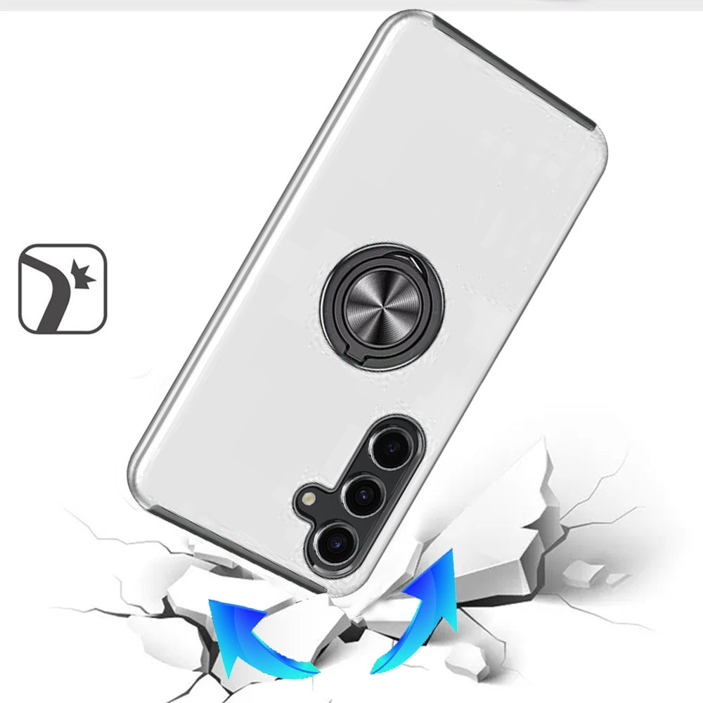 For Samsung Galaxy S25+ /S25 Plus /S24+ Plus Hybrid 360 Degree Rotatable Metal Invisible Ring Stand Holder Slim Fit Magnetic Car Mount Shockproof Case Cover