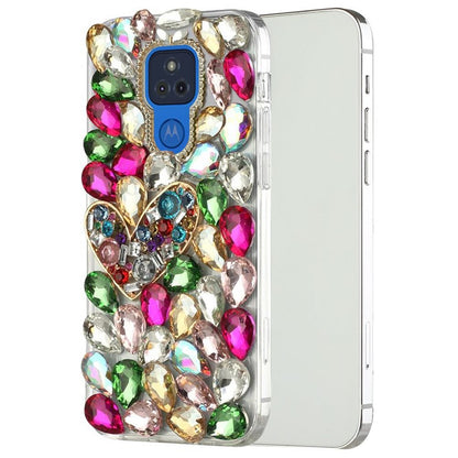 For Samsung Galaxy Z Fold 7 Bling Crystal 3D Full Diamonds Luxury Sparkle Rhinestone Hybrid Protective Case Cover Colorful Heart