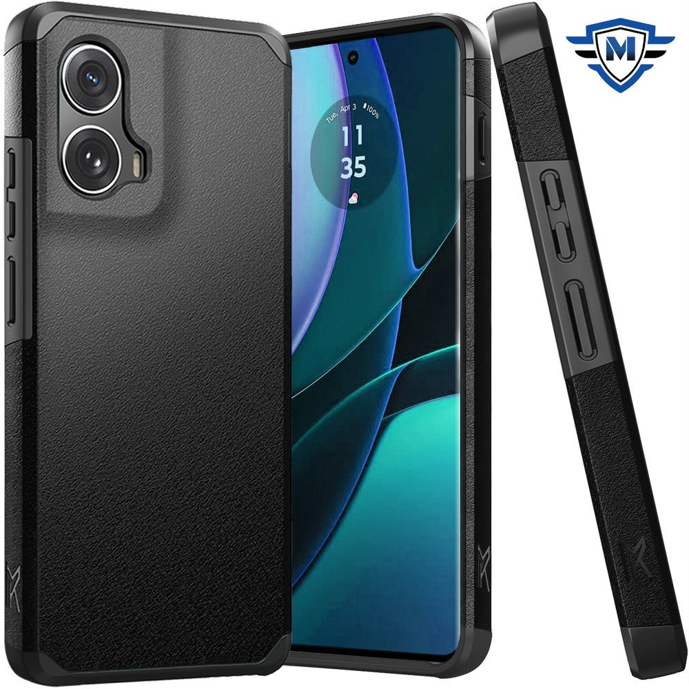 For Motorola Moto G Stylus 5G 2025 Premium Slim Tough 2in1 Hybrid Case Dual-Layer PC TPU Rubber Armor with Shockproof Protection Case Cover Black