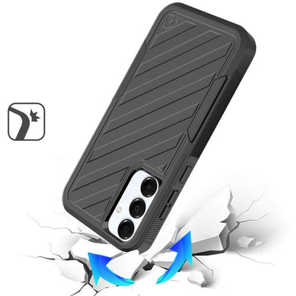 For Motorola Moto G 5G /Moto G 2025 Premium Tough Hybrid Case with Belt Clip Holster, Shockproof Rugged Design, Textured 2in1 Non-Slip Case Cover Black
