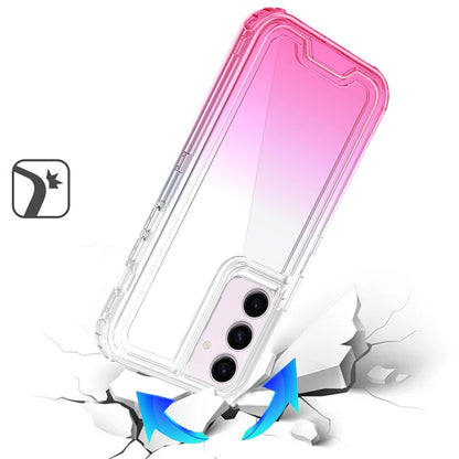For Samsung Galaxy S25+ /S25 Plus /S24+ Plus Hybrid 3-in-1 Clear Case - Two-Tone Transparent Shockproof TPU + Hard Protective Frame Case Cover