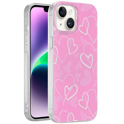 For Apple iPhone 15 Fashion Layer Design Slim IMD TPU Protective, Shockproof Hybrid Stylish Durable Hard PC Case Cover