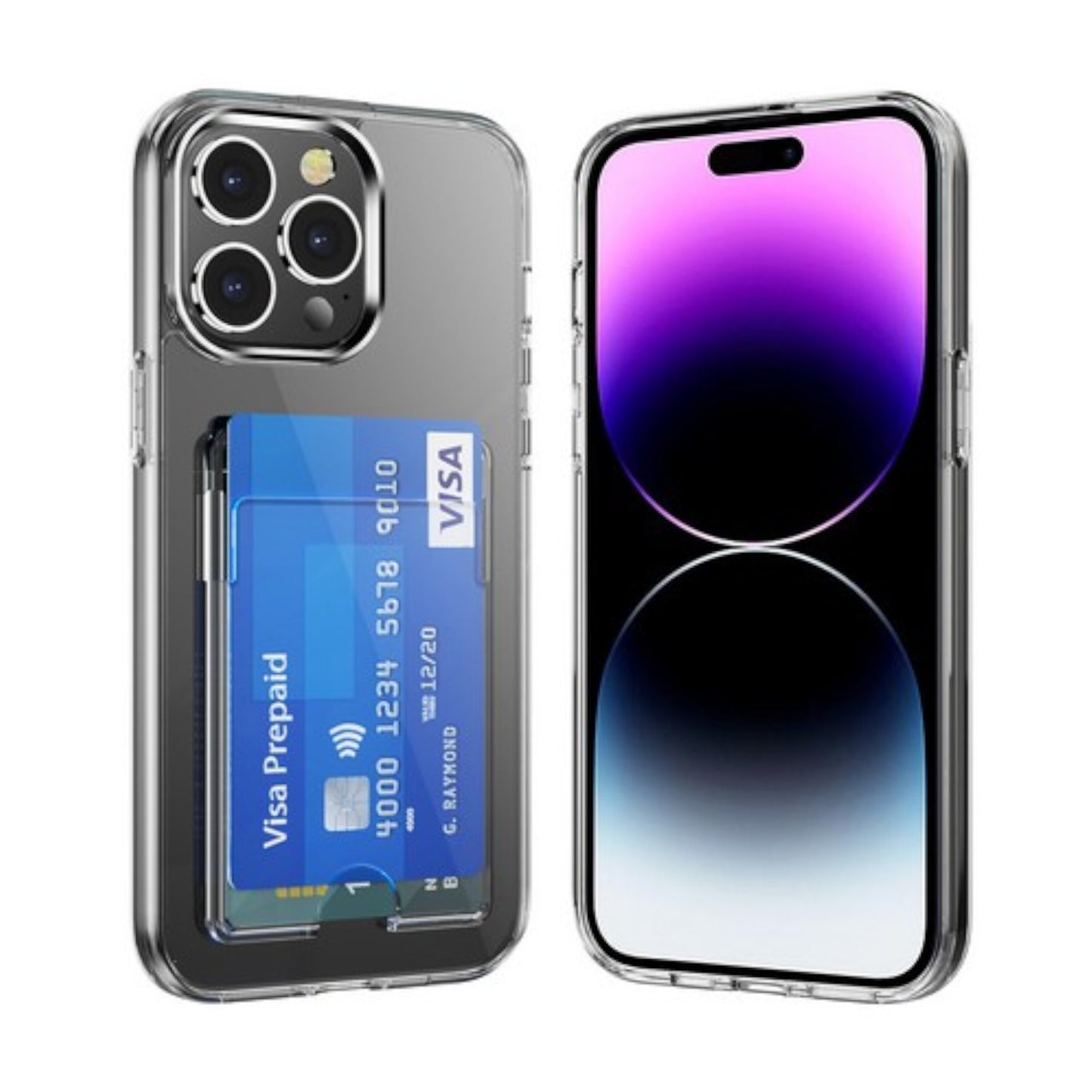 For Apple iPhone 15 /Pro/Plus/Pro Max Wallet Rubber Acrylic TPU with Credit Card ID Slot Holder Design Slim Fit Thin Shockproof Clear Phone Case Cover