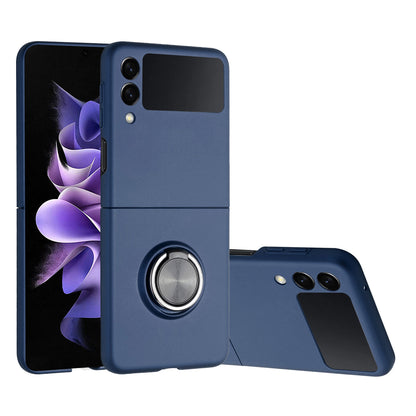 For Samsung Galaxy Z Flip 7 FE Matte Magnetic Ring Stand Hybrid, Shockproof Protective Silicone Fit Magnetic Car Mount Case Cover