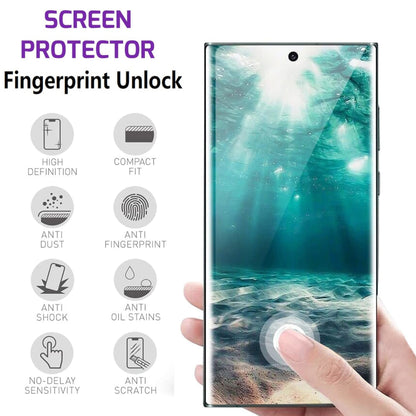 For Samsung Galaxy S25 EDGE Screen Protector Tempered Glass, Bubble-Free, Anti-Scratch, Fingerprint Unlock Compatible Protector Clear