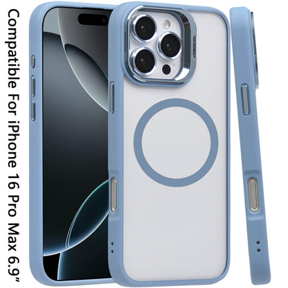 For Apple iPhone 16 Pro Max (6.9") Hybrid Magnetic Cool Case with Camera Stand Fits MagSafe Accessories Shockproof Case Cover