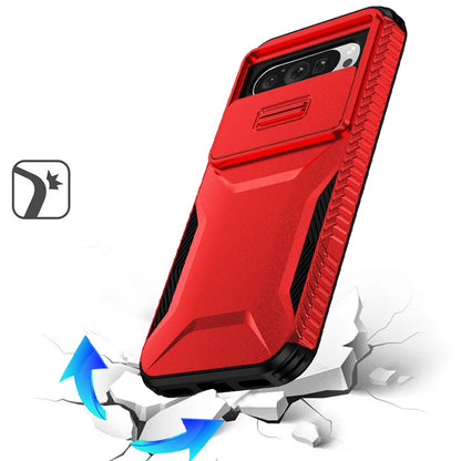For Google Pixel 10 Pro XL Slim Fit Shockproof Hybrid with Slide Camera Window Covering, Rugged Tpu Silicone Hard PC Bumper Case Cover