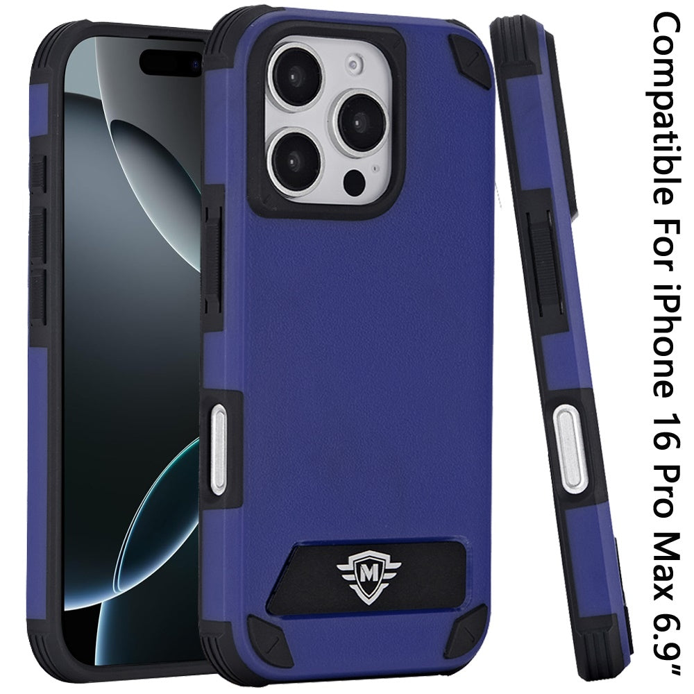 For Apple iPhone 16 Pro Max (6.9") Heavy Duty Dual-Layer Rugged Protection, Shockproof Kickstand Magnetic Compatible with MagSafe Case Cover