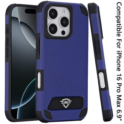 For Apple iPhone 16 Pro Max (6.9") Heavy Duty Dual-Layer Rugged Protection, Shockproof Kickstand Magnetic Compatible with MagSafe Case Cover