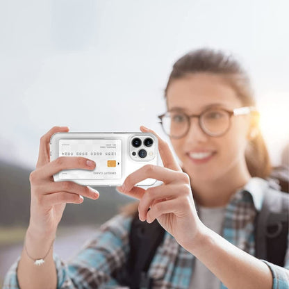 For Apple iPhone 15 /Pro/Plus/Pro Max Wallet Rubber Acrylic TPU with Credit Card ID Slot Holder Design Slim Fit Thin Shockproof Clear Phone Case Cover