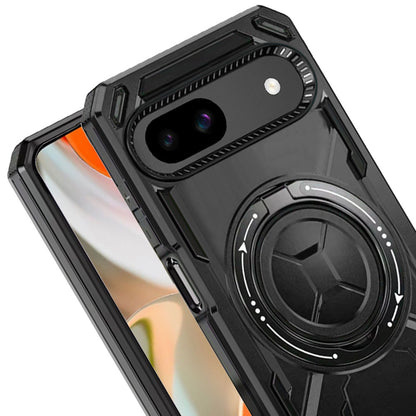For Google Pixel 9 Pro Hybrid Magnetic Ring and 360° Rotational Kickstand with MagSafe Compatible, Military Grade Drop Protection Case Cover Black