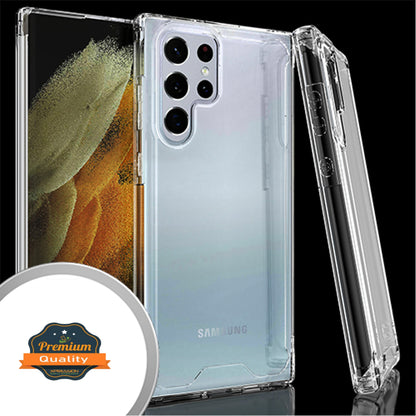 For Samsung Galaxy S25 Ultra Slim Shock-Absorbing Hybrid Clear Hard Back Frame Rubber TPU + PC Gummy Defender Protection Case Cover