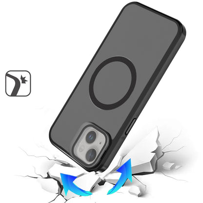 For Apple iPhone 16 Pro (6.3") Tough HQ Hybrid Case with Aluminum Frame Camera Stand, Compatible with MagSafe, Translucent Matte Shockproof Case Cover