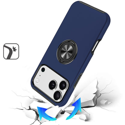 For Apple iPhone 17 Pro Max Hybrid 360 Degree Rotatable Metal Invisible Ring Stand Holder Slim Fit Magnetic Car Mount Shockproof Case Cover