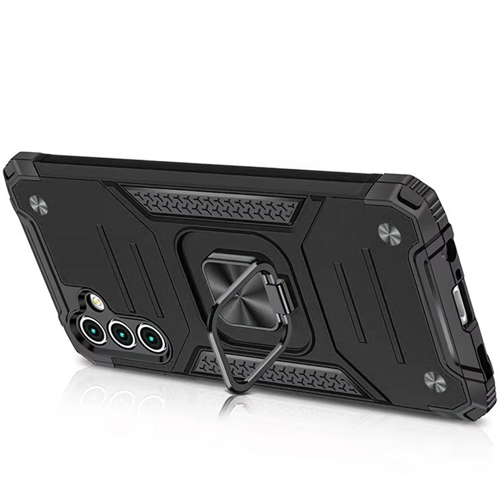 For Google Pixel 9A Armor Hybrid Magnetic Stand with Ring Holder Kickstand Shockproof Heavy-Duty Durable Rugged TPU Dual Layer Case Cover