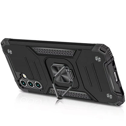 For Google Pixel 9A Armor Hybrid Magnetic Stand with Ring Holder Kickstand Shockproof Heavy-Duty Durable Rugged TPU Dual Layer Case Cover