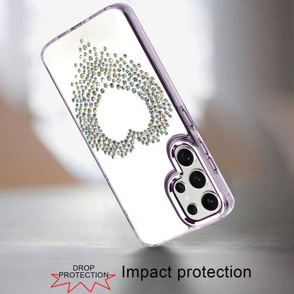 For Samsung Galaxy A17 5G Angel Hearts Bling Glitter Diamond Hybrid TPU Cover, Colorful Frame Shockproof Protective Back Case Cover