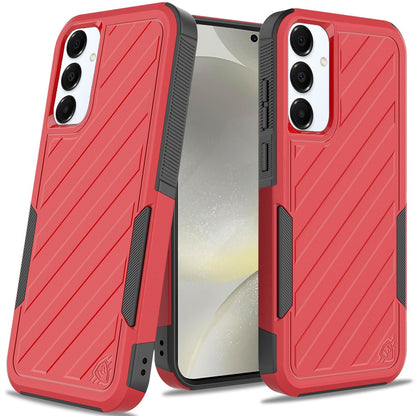 For Apple iPhone 16e Premium Hybrid Rugged lined Shockproof Textured 2-in-1 Non-Slip Hard PC & TPU Non Slip Tough Case Cover