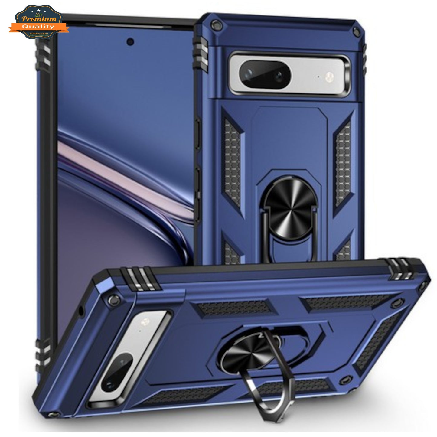 For Google Pixel 10 Pro XL Shockproof Hybrid Dual Layer PC + TPU with Metal Ring Kickstand Heavy Duty Armor Shell Case Cover