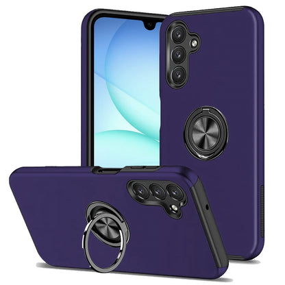 For Samsung Galaxy S25 Fan Edition /Galaxy S25 FE Hybrid 360 Degree Rotatable Metal Invisible Ring Stand Holder Slim Fit Magnetic Car Mount Shockproof Case Cover