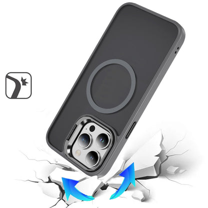 For Apple iPhone 14 Pro Max Heavy Duty Metallic Hybrid Tough TPU with Camera Ring Stand, MagSafe Compatible, Rugged Drop Protection Case Cover