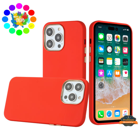 For Samsung Galaxy A06 Slim Classic Hybrid Around Rubber Gummy Gel Slick Hard PC Silicone TPU Chromed Button Case Cover