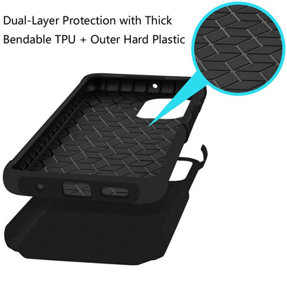 For Motorola Moto G Stylus 5G 2025 Premium Slim Tough 2in1 Hybrid Case Dual-Layer PC TPU Rubber Armor with Shockproof Protection Case Cover Black