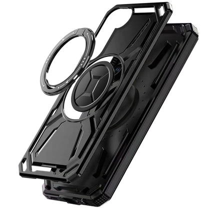 For Samsung Galaxy S23 Hybrid Magnetic Ring and 360° Rotational Kickstand with MagSafe Compatible, Military Grade Drop Protection Case Cover Black