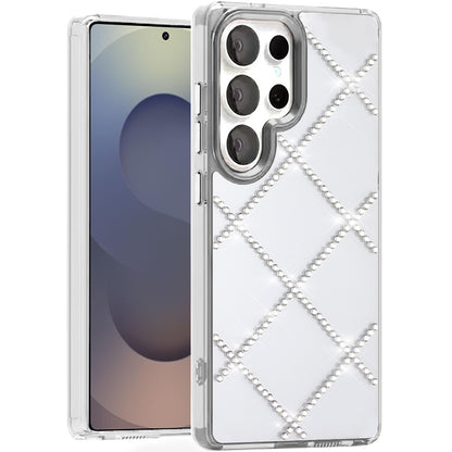 For Samsung Galaxy S25 Fan Edition /Galaxy S25 FE Gem Glitter Diamond Bling Clear Hybrid TPU Cover, Colorful Shockproof Protective Back, Slim Fit for Women Girls Case Cover Silver