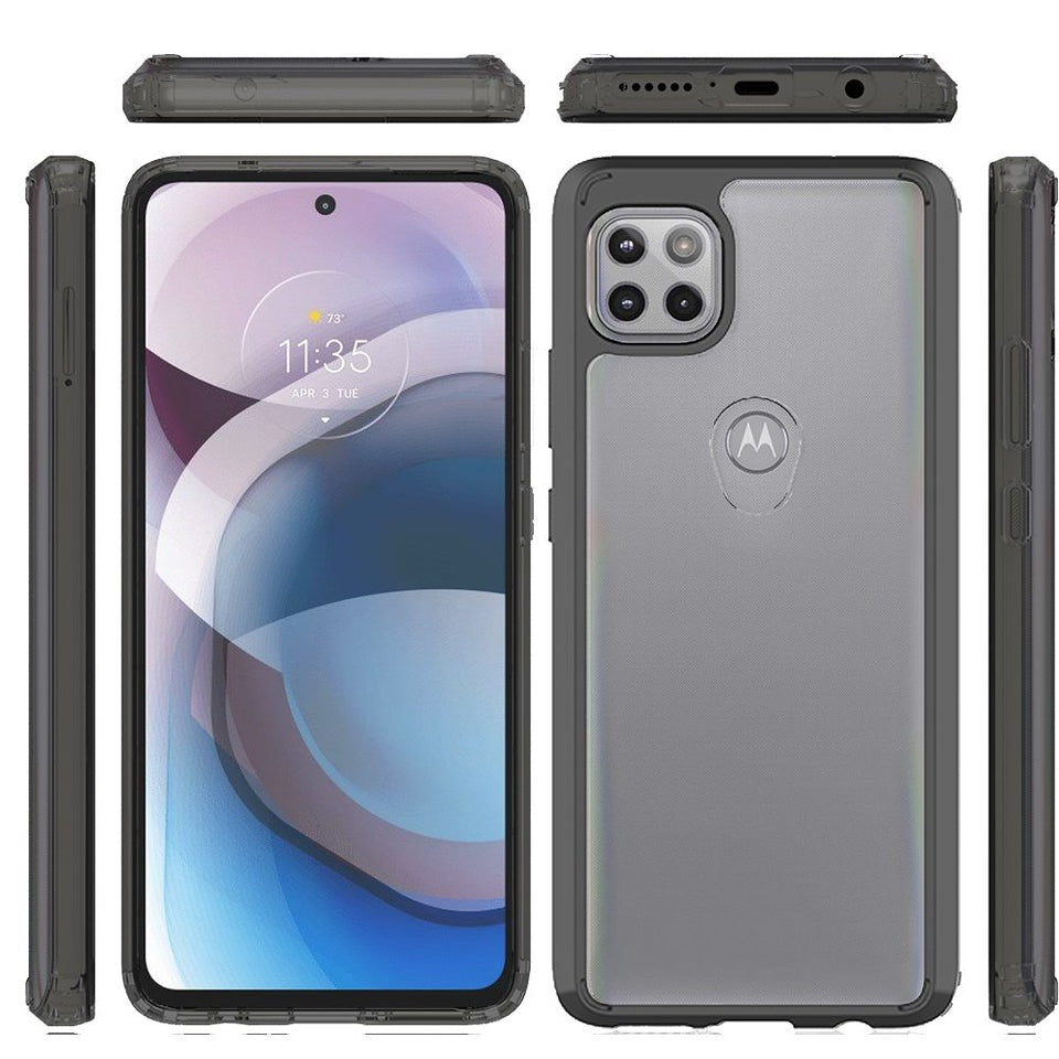 For Apple iPhone SE 4 Hybrid Slim Crystal Clear, Shock-Absorption Durable Bumper TPU + Hard PC Back, Transparent Design Case Cover Black