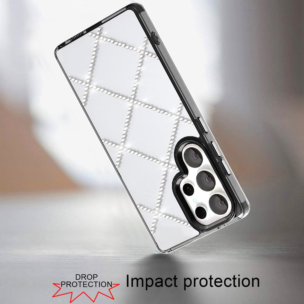 For Samsung Galaxy A17 5G Gem Glitter Diamond Bling Clear Hybrid TPU Cover, Colorful Shockproof Protective Back, Slim Fit for Women Girls Case Cover