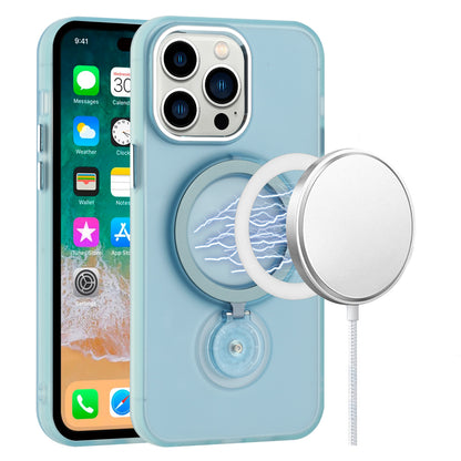For Apple iPhone 16 Pro (6.3") MagSafe Compatible with 360 degree Circle Ring Stand Magnetic Kickstand Slim Hybrid Case Cover