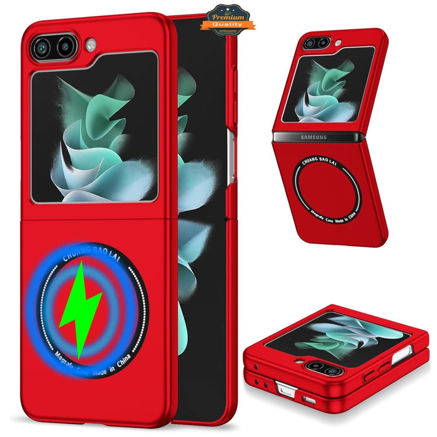 For Samsung Galaxy Z Flip 7 Matte Magnetic Case Supports Fast Wireless Charging, Slim Hybrid TPU Rubber Shockproof Case Cover