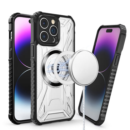 For Apple iPhone 16 Pro Max (6.9") MagSafe Compatible Pattern Clear Transparent Rugged Hybrid Magnetic TPU Shockproof Armor Case Cover