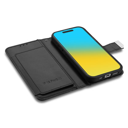 For Leather Wallet Folio Case with Credit Card Slots Pouch Cover for Apple iPhone 16 Pro - Black Case Cover Black