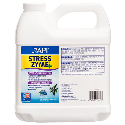 API Stress Zyme Plus Bio Filtration Booster [Aquarium Supplies] 128 oz (2 x 64 oz)