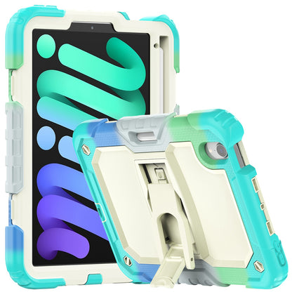 For Heavy Duty Hybrid Full Body 2in1 Rugged Shockproof Drop Protective Tablet with Slide Kickstand Beige / Camo Mint Tablet Case Cover