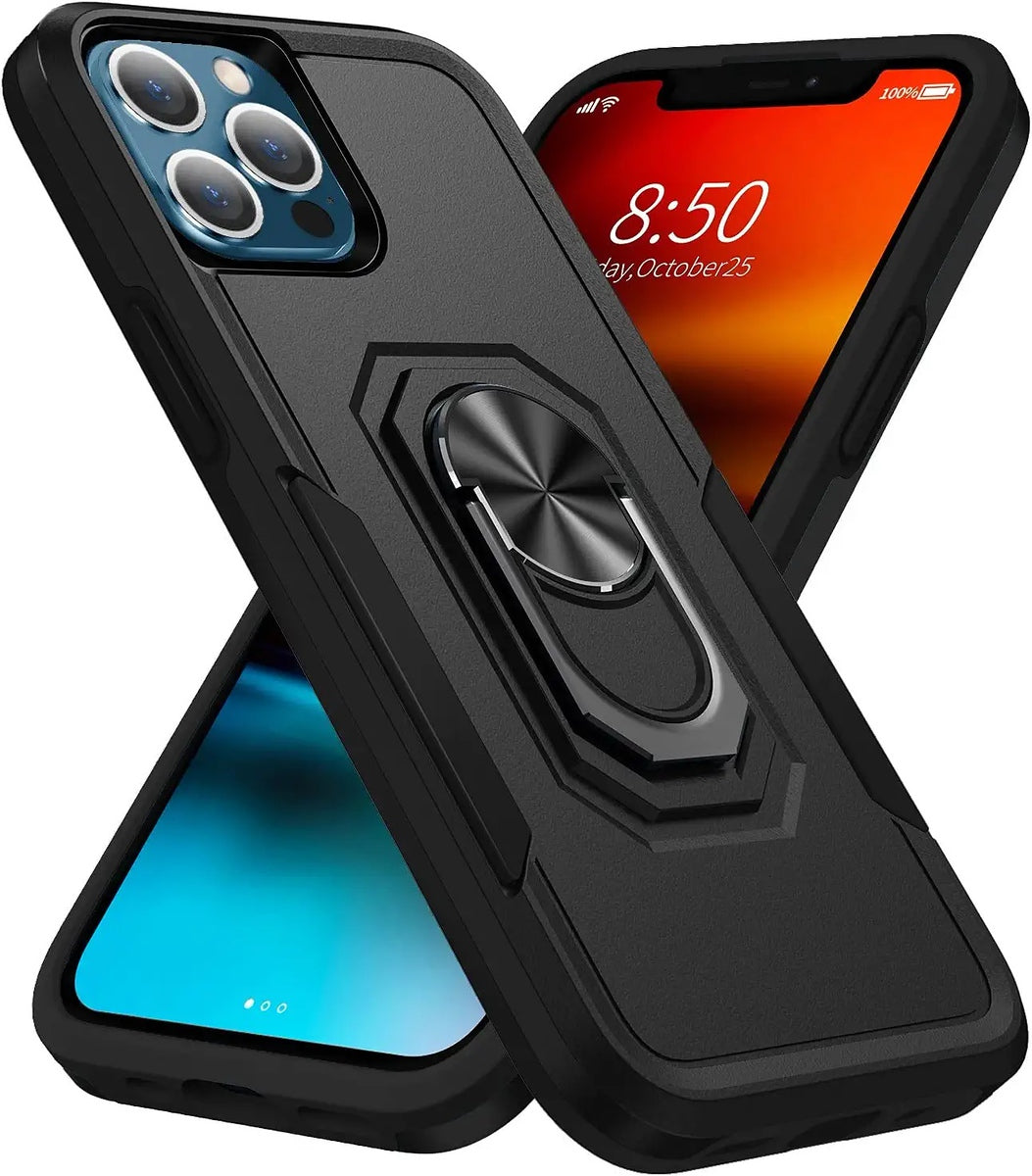 For Gabb Phone 4 Pro Heavy Duty Rugged Hybrid, Dual-Layer Shockproof Protection with Magnetic Ring Stand Holder Case Cover