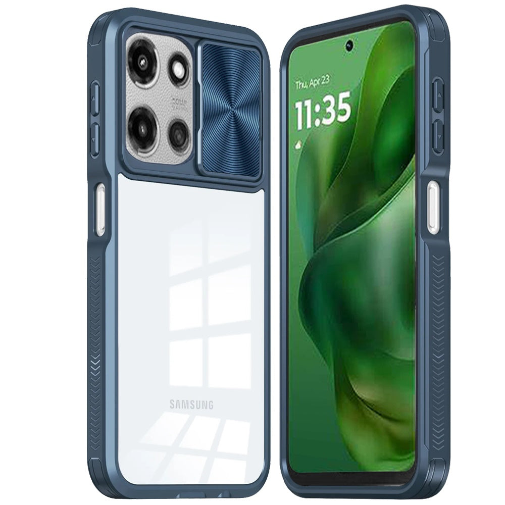 For Motorola Moto G Power 5G (2025) Hybrid Cases with Sliding Camera Cover Transparent Shockproof Bumper TPU Protective Case Cover