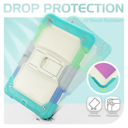 For Heavy Duty Hybrid Full Body 2in1 Rugged Shockproof Drop Protective Tablet with Slide Kickstand Beige / Camo Mint Tablet Case Cover