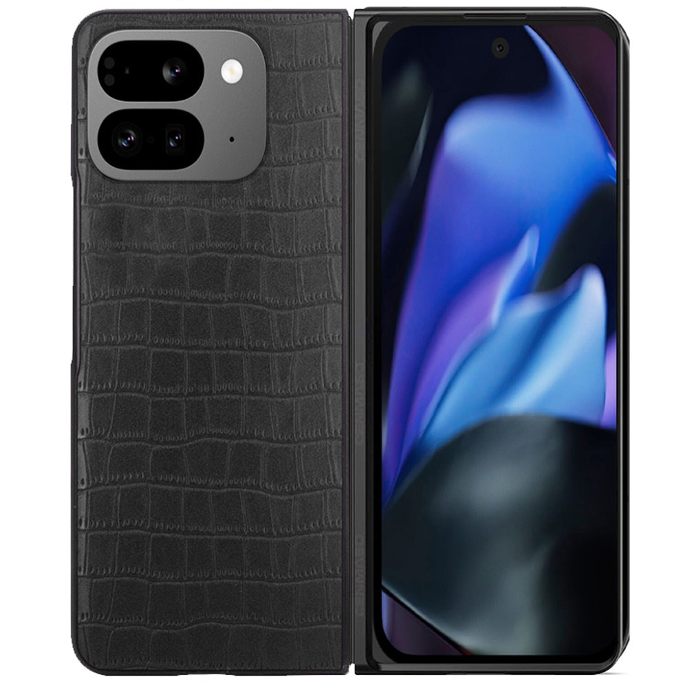 For Google Pixel 9 Pro Fold Slim Thin PU Vegan Leather Flip Snap On Hybrid Shockproof TPU PC Hard Shell Durable Case Cover