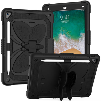 For Butterfly Wings Kickstand 3in1 Tough Hybrid with Pencil Holder Heavy Duty Rugged Shockproof Full Protective Black Tablet Case Cover